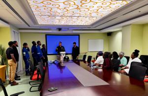 Finsen Tech team training hospital staff on THOR unit in Trinidad and Tobago hospitals