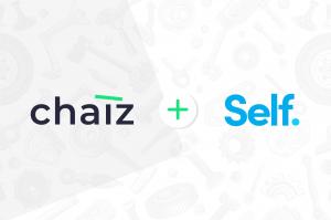 Chaiz and Self Financial logos side by side, symbolizing their new partnership to offer affordable vehicle protection for credit builders.