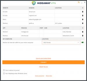 HideAway Custom Rules