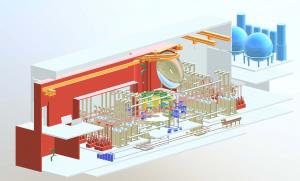 Concept image of the steady-state net power fusion plant “Helix KANATA” under development by Helical Fusion
