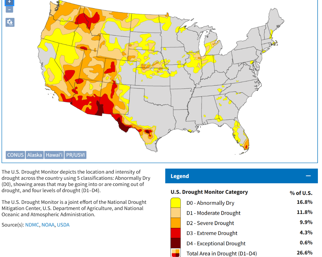 U.S. Drought Monitor Map
