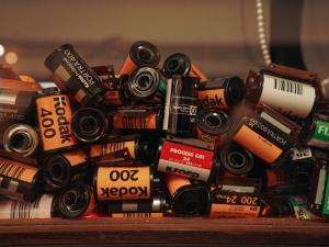 Pile of household batteries