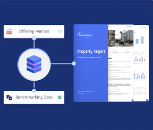 Smart Capital Center generates automated property reports from offering memos and benchmarking data for commercial real estate analysis.