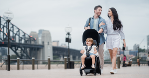 Happy Family with the TernX Travel Stroller