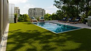 Artificial Turf High End Residential Rooftop Pool