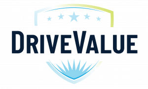 Dark blue Drive Value logo with bright green accents and five light blue stars