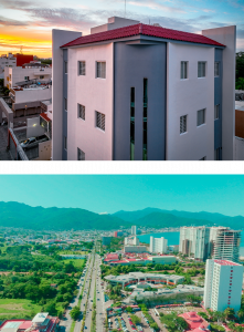Puerto Vallarta city and dental clinic view.