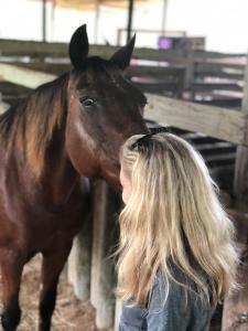 Animal Wellness Action Florida State Director Laurie Hood with local horses on the ground