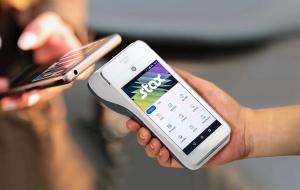 Stax point-of-sale terminal enables contactless and mobile payments, illustrating the platform’s focus on fast, seamless transactions for modern merchants.