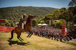 Man from Snowy River starts runners in the Snowy Mountains Ultra Trail Run