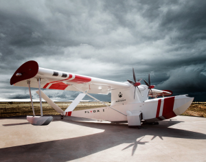 Portrait of Singular Aircraft Drone in Lleida airport in cloudy day