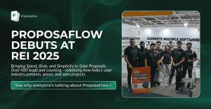 ProposaFlow launch at REI 2025 showcasing fast, stylish, and simple solar proposals generating over 400 leads