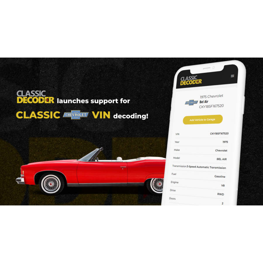 Decoding a Classic Chevy easily using Classic Decoders VIN Check tool ...